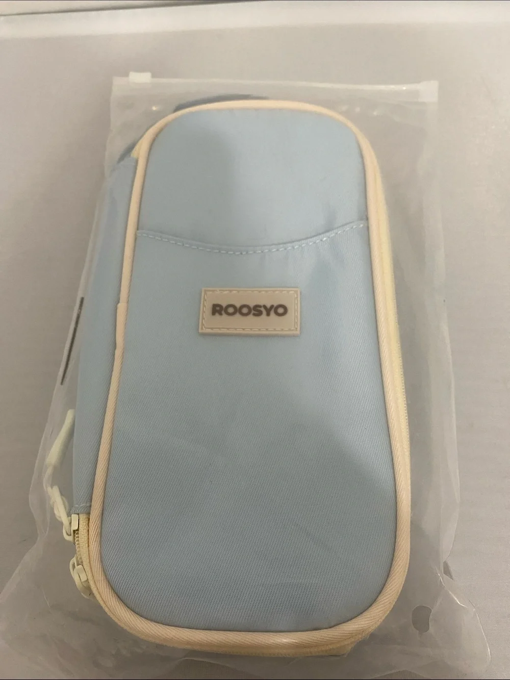 Roosyo Light Blue Pouch with Cream Trim